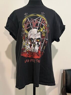 Vintage slayer world sacrifice 1989 tour graphic tee
